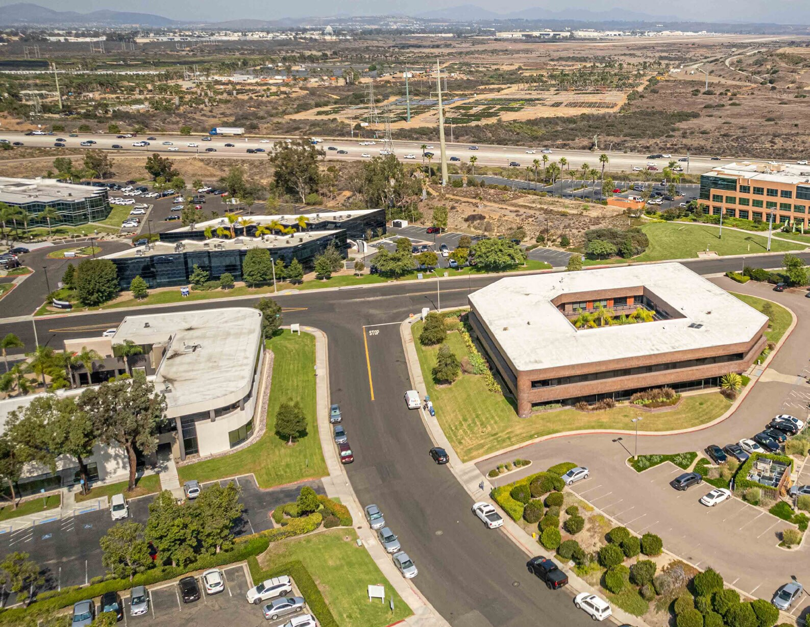 5151 Shoreham Place aerial view — UTC San Diego