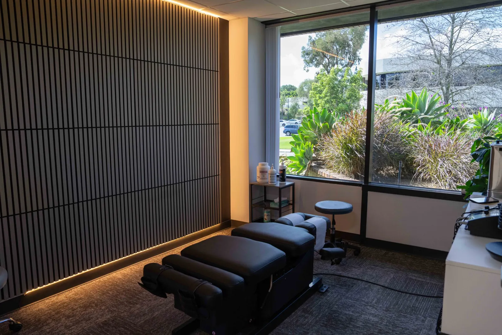 Contact Dr. Jordan Loewenstein | La Jolla Chiropractor -pipe Sports Chiropractor San Diego Chiropractic treatment room — Dr. Jordan Loewenstein UTC San Diego