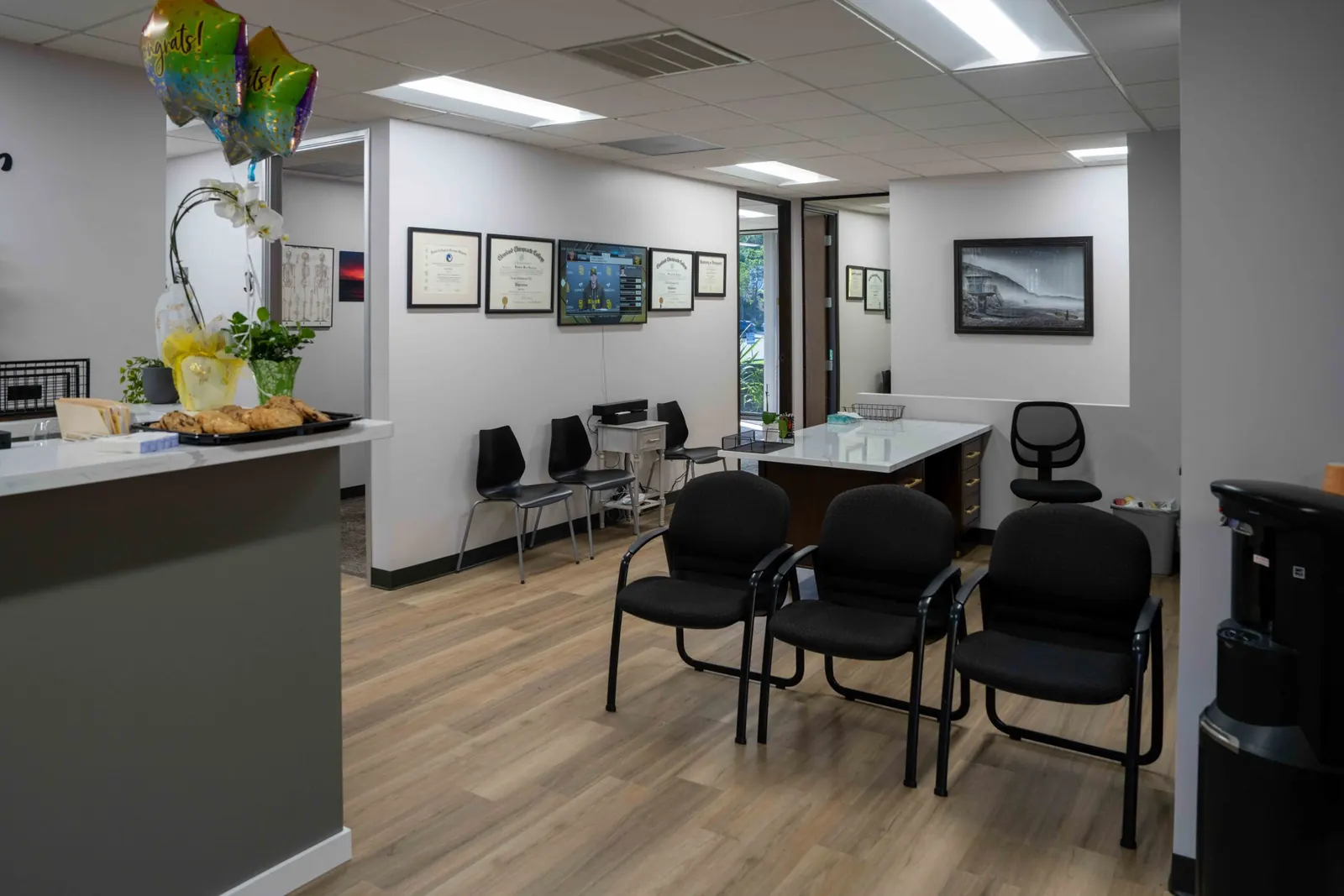 Contact Dr. Jordan Loewenstein | La Jolla Chiropractor -pipe Sports Chiropractor San Diego Chiropractic office waiting area — UTC San Diego