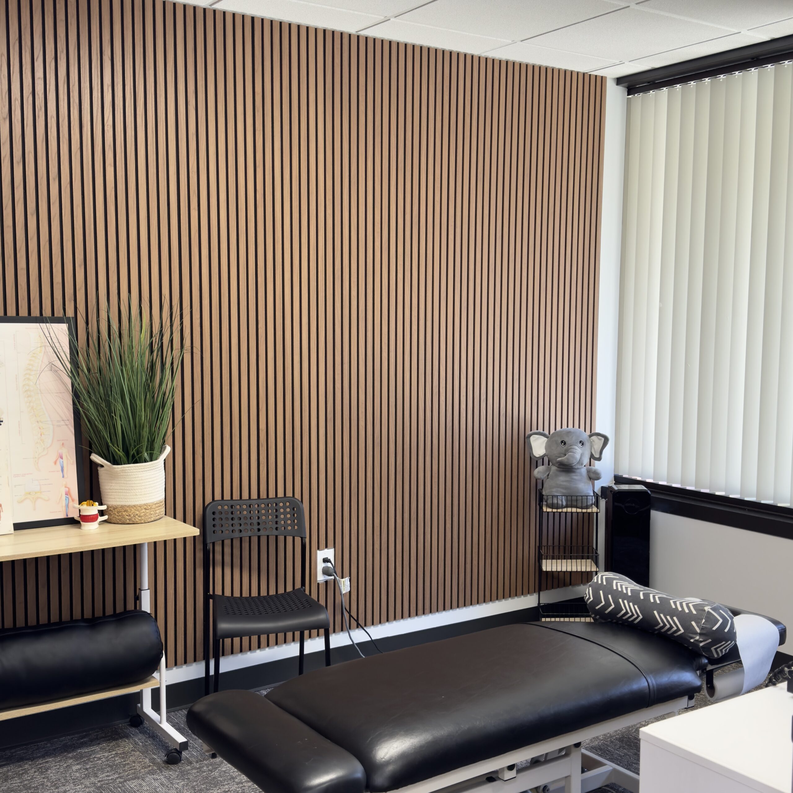 Treatment room at Dr. Jordan Loewenstein's San Diego chiropractic office in UTC / La Jolla