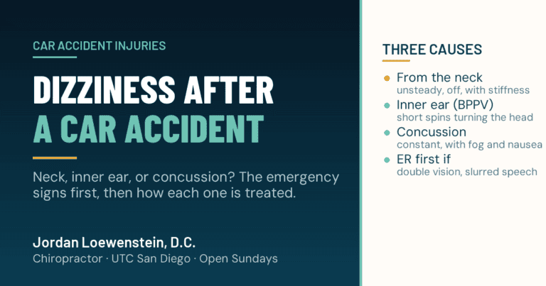 Dizziness After a Car Accident: Neck, Inner Ear, or Concussion?